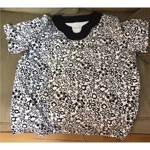 Denim & Co D & Co - Size L- Black White Short Sleeve Cotton Top New In Pack.